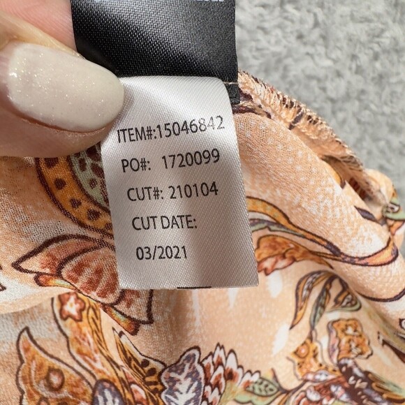 Torrid 1X Babydoll Tunic Top Orange Brown Floral Hi Low Boho Blouse - Picture 10 of 16